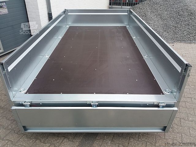 Automobilių priekaba Neptun 2000kg Tandem Pritsche 320x168x40cm Stahlwände direkt und günstig