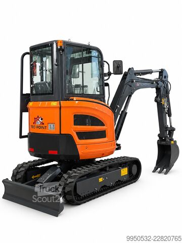 Minigrävare med fullhytt och värme Tec-Point Yanmarmotor ME26.09  - 2,9 t - Euro V - CE - ROPS