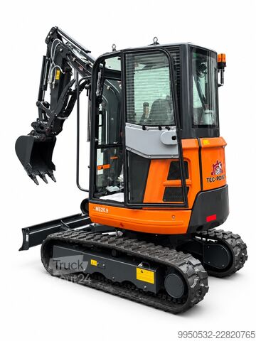 Minigrävare med fullhytt och värme Tec-Point Yanmarmotor ME26.09  - 2,9 t - Euro V - CE - ROPS