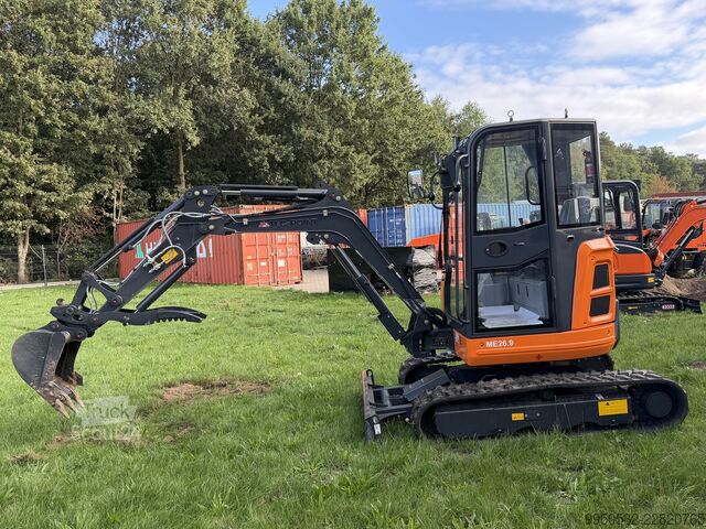 Minigrävare med fullhytt och värme Tec-Point Yanmarmotor ME26.09  - 2,9 t - Euro V - CE - ROPS