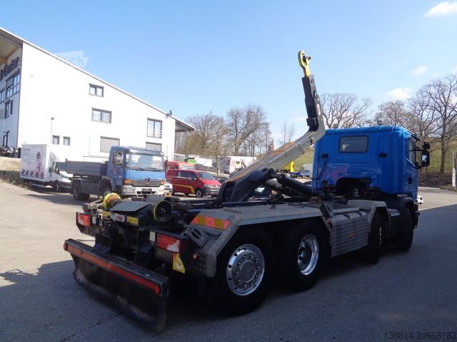 Camión portacontenedores de gancho SCANIA G490 Hyvalift Lenkachse Automatik