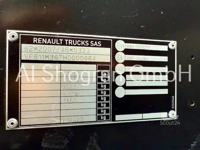 Brezentas Renault T480 6x2/Standklima/Eu6/Komplettzug