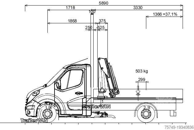 Dubă pick-up renault Master L2H1 (neues Mod.) Alupritsche m. Kran