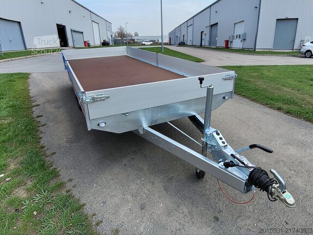 Auto prikolica NEU! Hochlader Anhänger 3500 kg 5,08 m 2-Achser Profi Schwerlast gebremst