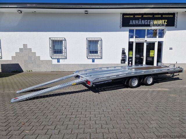 Transport auto Brian James Trailers T Transporter 500x210cm ankippbar 235cm Rampen Seilwinde elektrisch Boden 3500kg