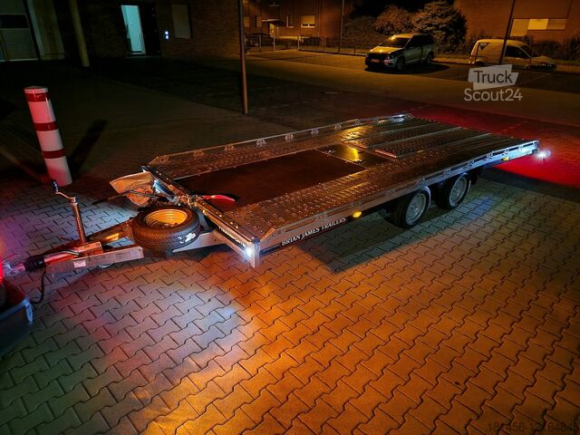 Transport auto Brian James Trailers T Transporter 500x210cm ankippbar 235cm Rampen Seilwinde elektrisch Boden 3500kg