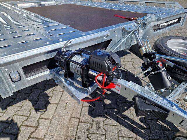 Transport auto Brian James Trailers T Transporter 500x210cm ankippbar 235cm Rampen Seilwinde elektrisch Boden 3500kg