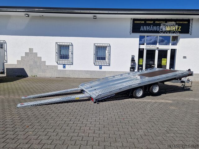 Transport auto Brian James Trailers T Transporter 500x210cm ankippbar 235cm Rampen Seilwinde elektrisch Boden 3500kg