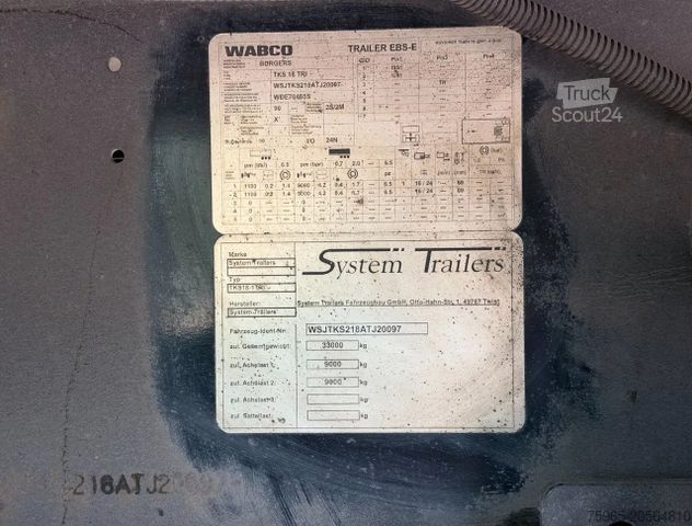 Kühlauflieger System Trailer THERMO KING TAIL LIFT STEERING AX