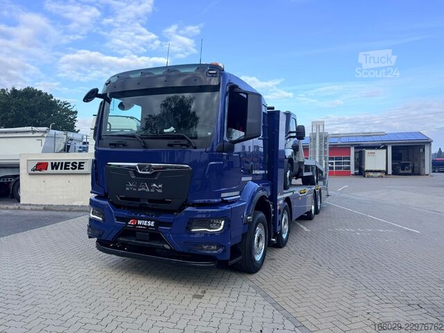 Plato nákladné auto MAN TGS 35.540  Maschinentransporter mit Rampen