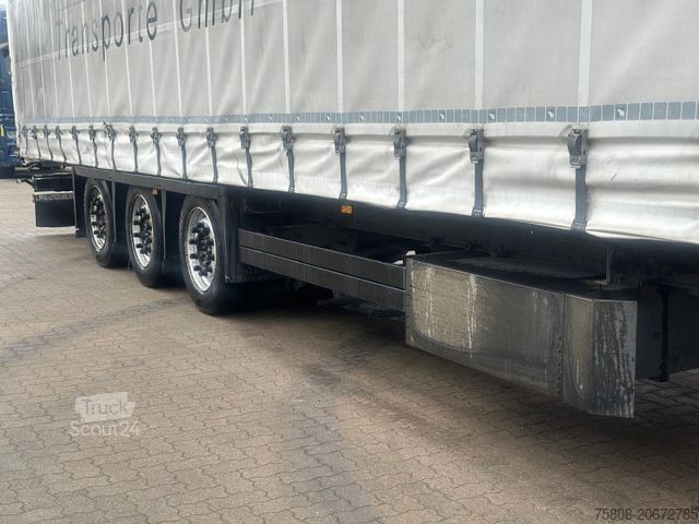 Atvira puspriekabė su tentu SCHMITZ CARGOBULL SCB S3T Mega Hubdach Edscha Liftachse