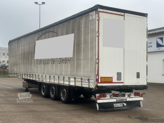 Atvira puspriekabė su tentu SCHMITZ CARGOBULL SCB S3T Mega Hubdach Edscha Liftachse
