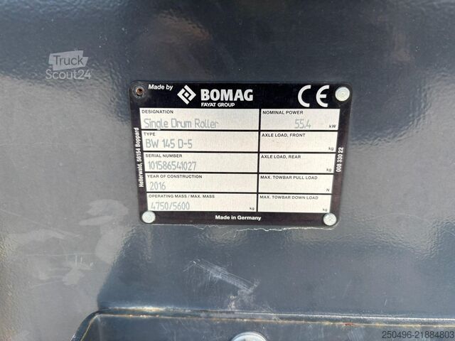 Pojedynczy walec bębnowy Bomag BW 145 DH 3