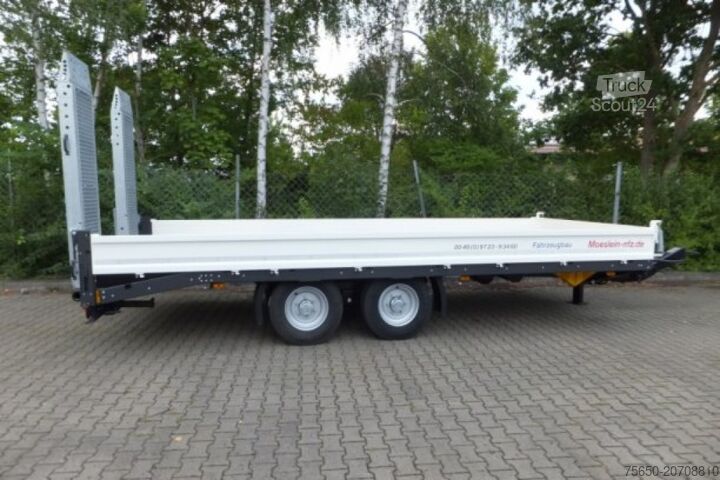 Low loader trailer Möslein TTT 11- 6,28 Weiß Neuer Tandemtieflader