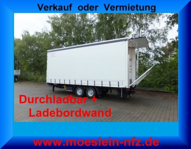 Open trailer with tarp Möslein TPS 11 DL 7,30 neuer Planenanhänger, Ladebordwand + Durchladbar