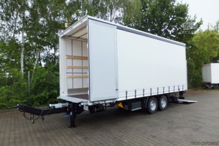Open trailer with tarp Möslein TPS 11 DL 7,30 neuer Planenanhänger, Ladebordwand + Durchladbar