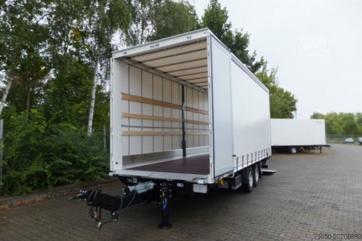 Open trailer with tarp Möslein TPS 11 DL 7,30 neuer Planenanhänger, Ladebordwand + Durchladbar