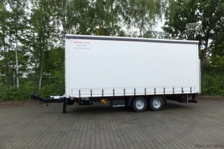 Open trailer with tarp Möslein TPS 11 DL 7,30 neuer Planenanhänger, Ladebordwand + Durchladbar
