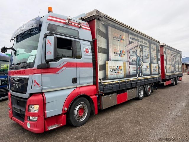 Autocarro con pianale e telone MAN TGX 26.440 PRITSCHE/PLANE+ANHÄNGER*2015*EURO6*