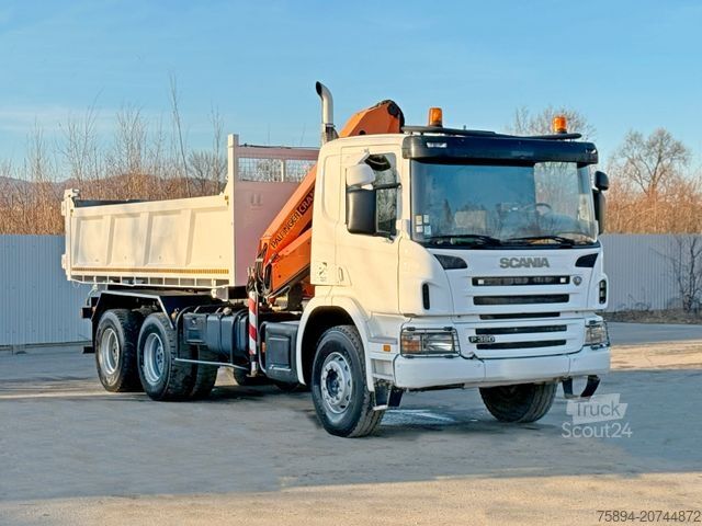 Кран, монтиран на камион SCANIA P 380 Kipper 5,10 m * PK 12000 * 6x4