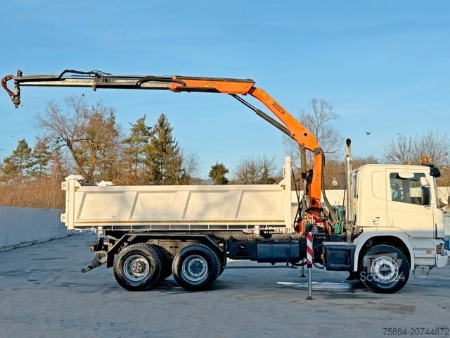 Кран, монтиран на камион SCANIA P 380 Kipper 5,10 m * PK 12000 * 6x4