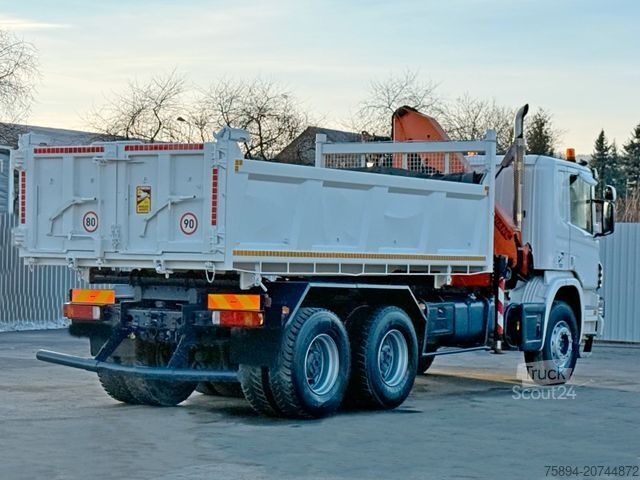 Кран, монтиран на камион SCANIA P 380 Kipper 5,10 m * PK 12000 * 6x4