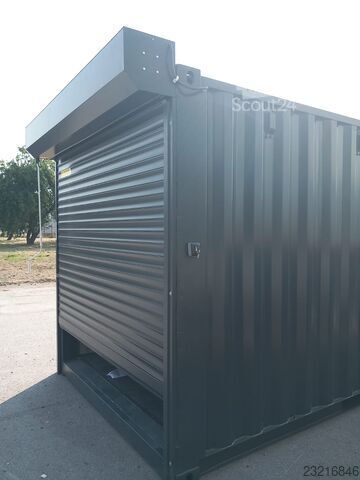 Lodný kontajner 20 Fuß Container mit Sektionaltor Garage Anthrazit / Container mit Rolltor / NEU