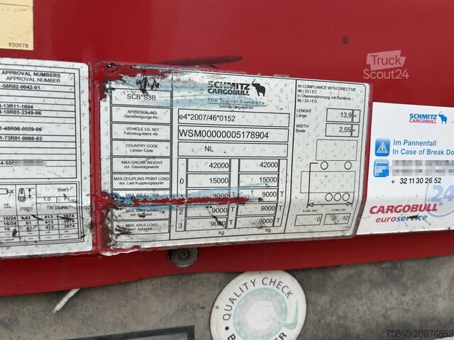 Box body Schmitz Cargobull SCB S3B / Box Trailer / 2x Liftas / APK TUV 10-26