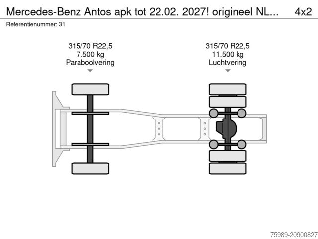 Standard-SZM Mercedes-Benz Antos apk tot 22.02. 2027! origineel NL trekk...