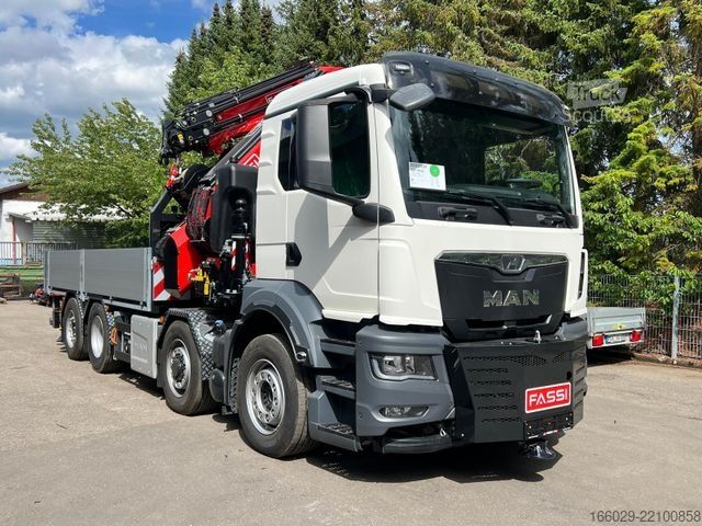 Plato nákladné auto MAN TGS 35.520 8x4 Hydro, Kran Fassi F805 TECHNO