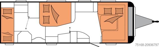Karavāna HOBBY Prestige 720 KWFU Modell 2025 / 2500 Kg Achse