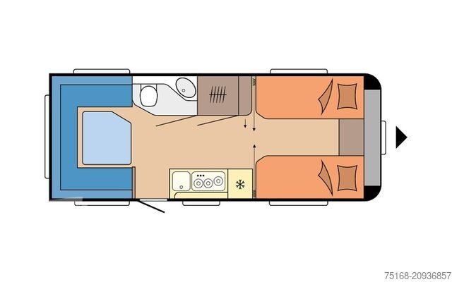 Husvagn HOBBY Maxia 585 UL Modell 2025 / 2000 Kg Achse