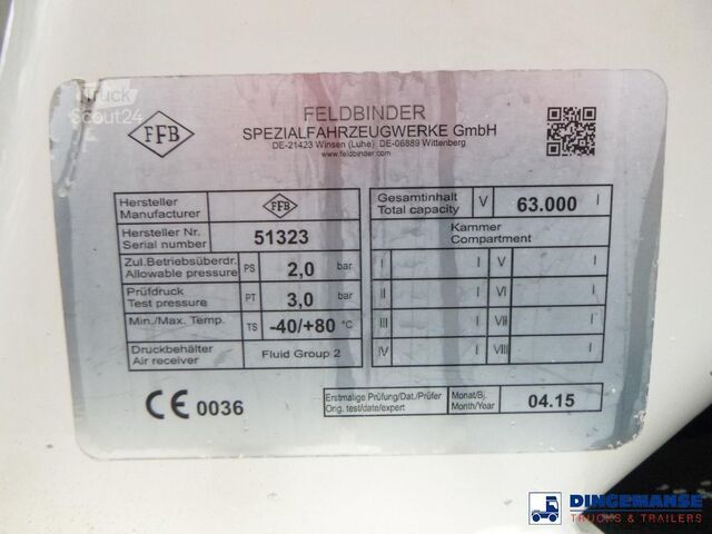 Rezervoar Feldbinder Powder tank alu 63 m3 (tipping)