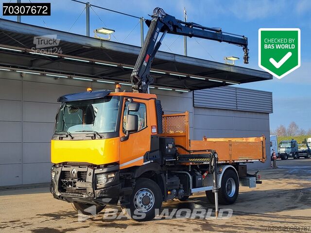 Kipper met kraan Renault C380 4X4 HIAB X-Hiduo 138 ES-2 Crane 7m3 tipper...