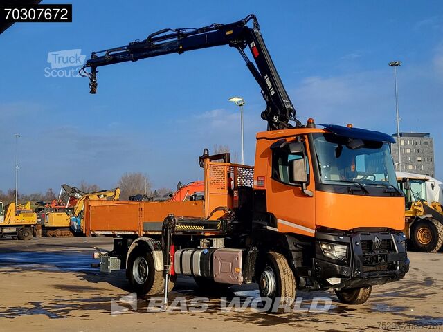 Kipper met kraan Renault C380 4X4 HIAB X-Hiduo 138 ES-2 Crane 7m3 tipper...