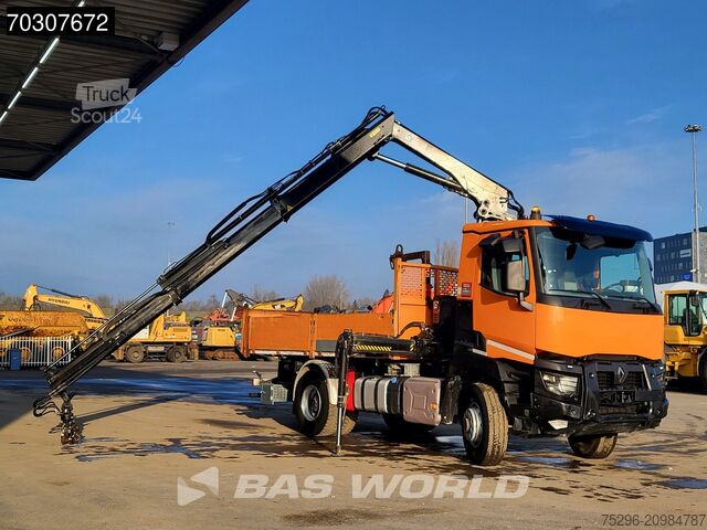 Kipper met kraan Renault C380 4X4 HIAB X-Hiduo 138 ES-2 Crane 7m3 tipper...