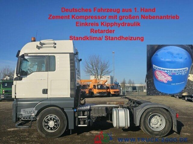 Standaard trekker MAN TGX 18.460 Zement Silokompressor + Kipphydraulik