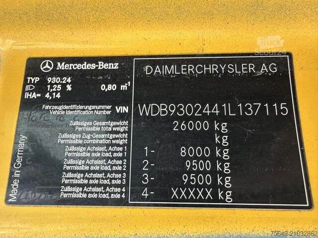 Lastbilchassi Mercedes-Benz Actros 2741 L 6x4 Actros 2741 L 6x4