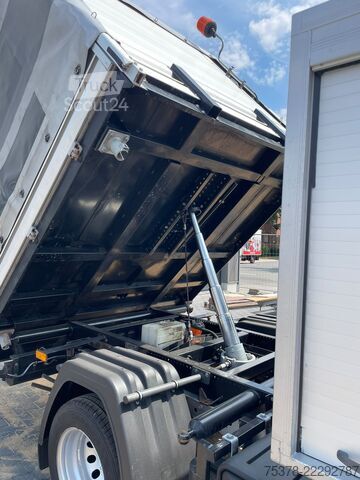 Gardinsidad skåpbil Ford Transit Kipper aus 1.Hand+Klima+AHK+EU5