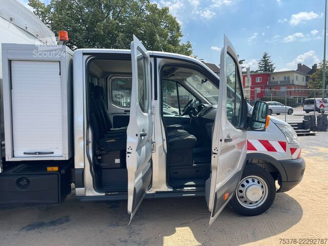 Gardinsidad skåpbil Ford Transit Kipper aus 1.Hand+Klima+AHK+EU5