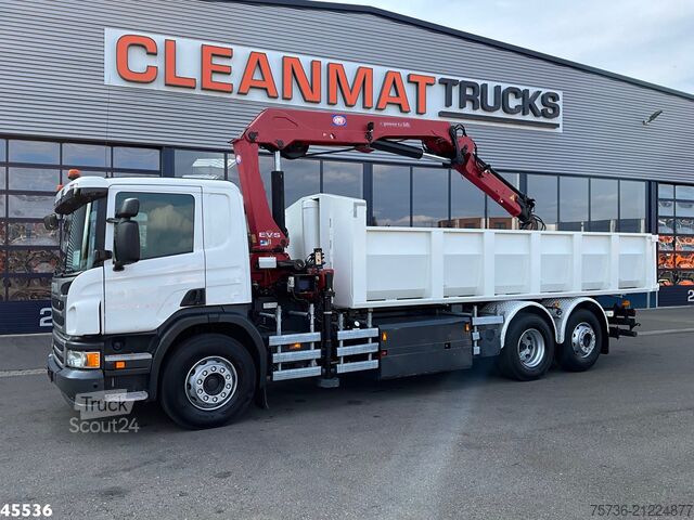 Kipper met kraan Scania P 340 Euro 6 CNG HMF 25 Tonmeter laadkraan