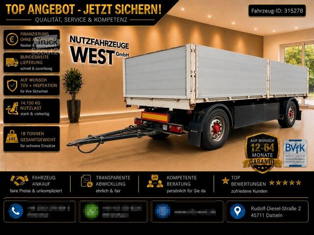 Отворена приколица SCHWARZMÜLLER AZ T02A Baustoffanhänger 18t / 14,15t NL / Alu-B