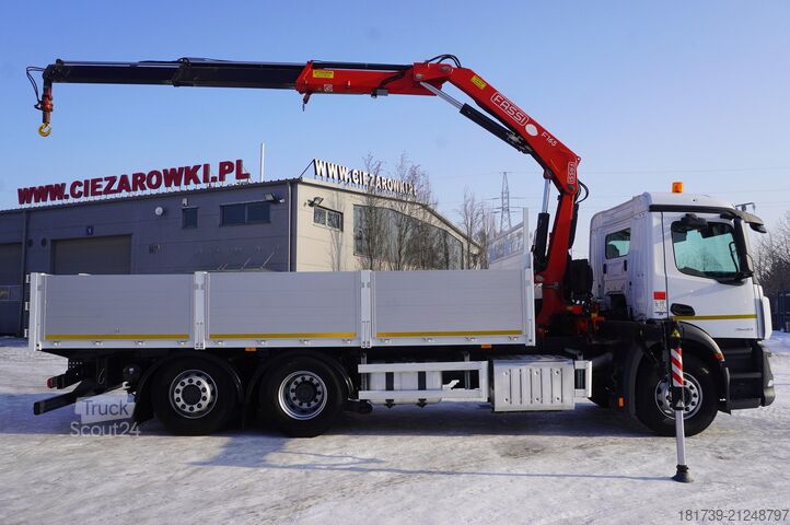 Platforma su kranu Mercedes-Benz Antos 2540 / Flatbed 15 EPAL/ Fassi F165