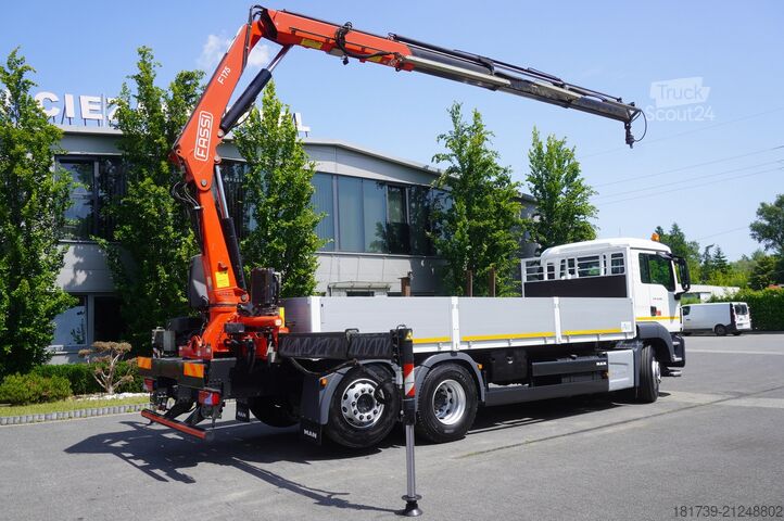 Platforma su kranu MAN TGS 26.360 Flatbed / Fassi F175 7.7 T /