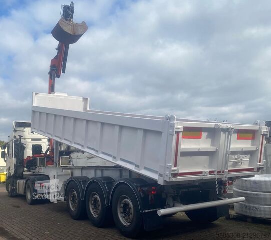 Camión volquete con grúa Renault T460 kraan kipper