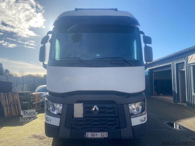 Camión volquete con grúa Renault T460 kraan kipper