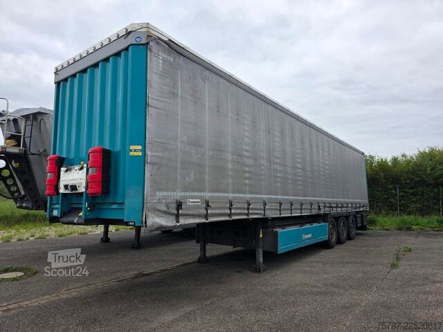 Åpen semitrailer med presenning KRONE Gardine, 12642XL, Pal.anschlaglkeiste li+re