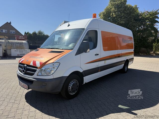 Fourgon tôlé à empattement long et toit surélevé Mercedes-Benz 516 CDI Kanal Kamerawagen komplett