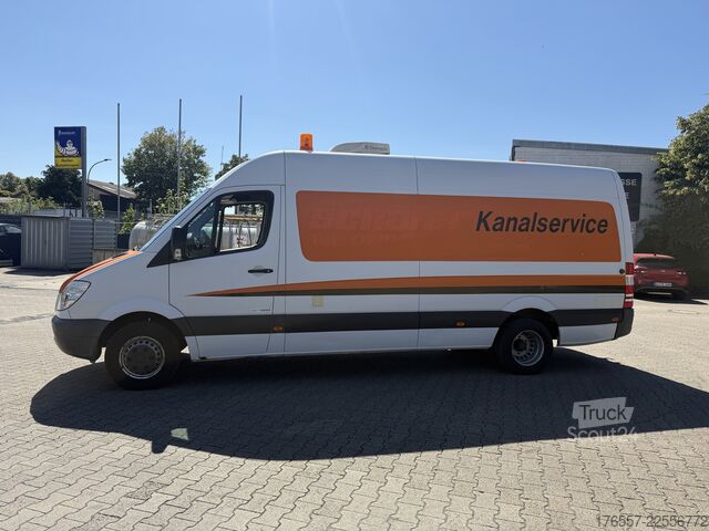 Fourgon tôlé à empattement long et toit surélevé Mercedes-Benz 516 CDI Kanal Kamerawagen komplett