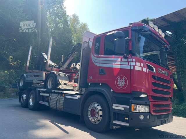Camión forestal Scania R520  V8 EpsilonQ170Z82 Greifer Anhänger Retarder